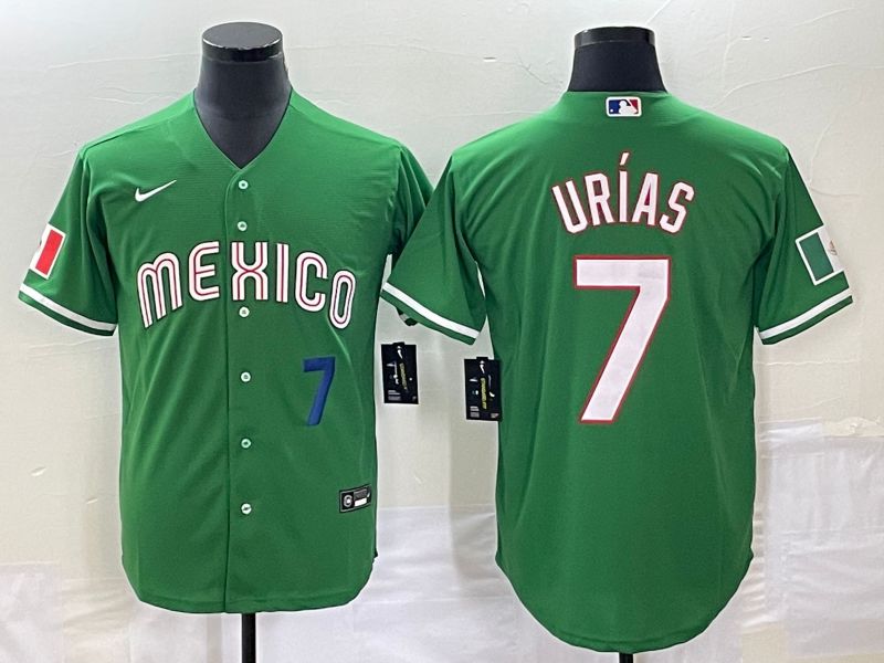 Men 2025 World Cup Mexico #7 Urias Green Nike MLB Jersey style 3188